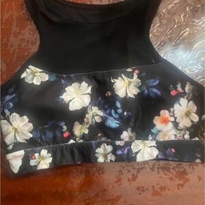 Floral Black Crop Top